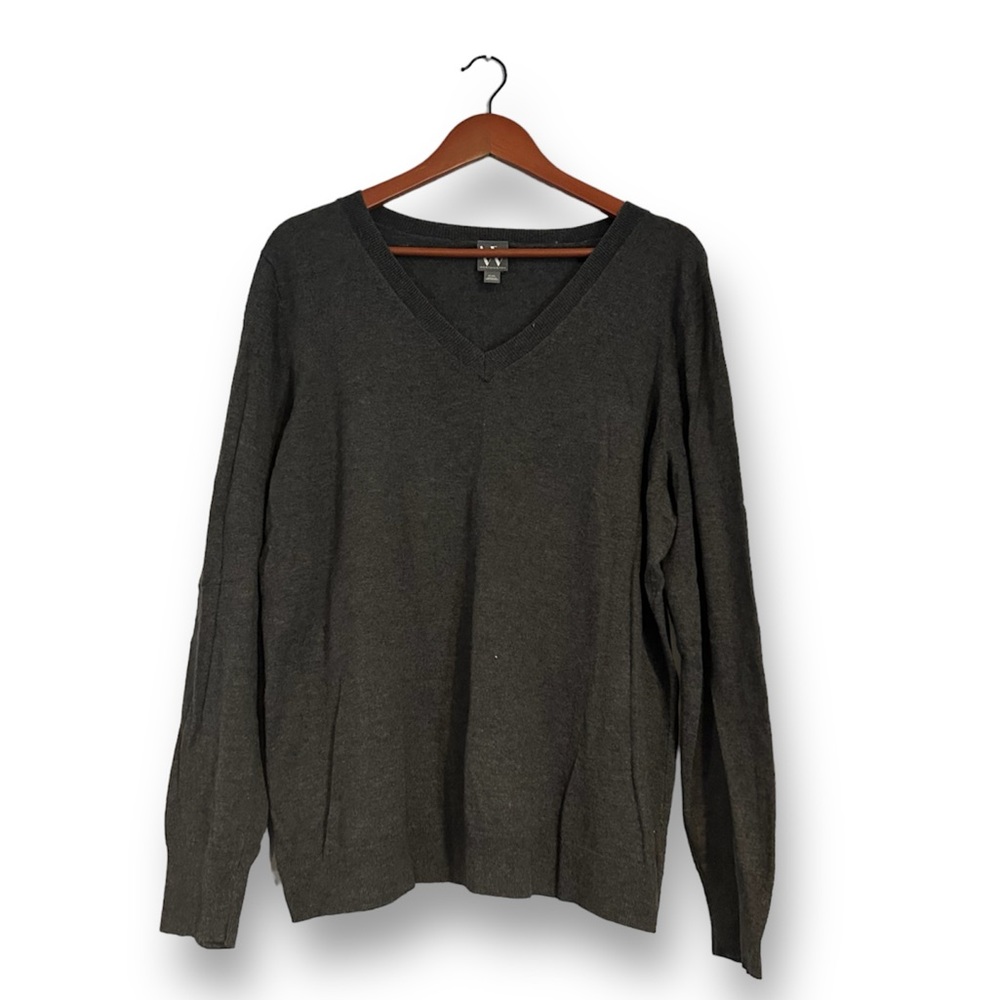 [Worthington] Gray V-Neck Sweater